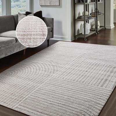 Wollteppich MY HOME "Brevik, handgewebt, Wolle, Hoch-Tief-Struktur" Gr. 1, grau (taupe), B:60cm H:11mm L:90cm, Baumwolle, Wolle, Teppiche, einfarbig, Wolle, Handweb Teppich, Wohnzimmer, Schlafzimmer, Esszimmer Image