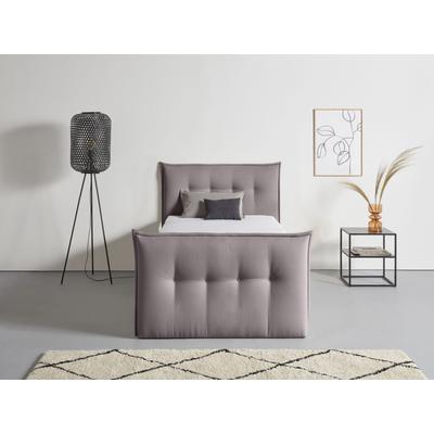 Boxbett ANDAS "Kederleicht", grau, B:155cm L:226cm, Komplettbetten, Boxspringbett, inklusive Fußteil, Bettkasten & Topper, in 4 Breiten und 2 Härtegraden Image