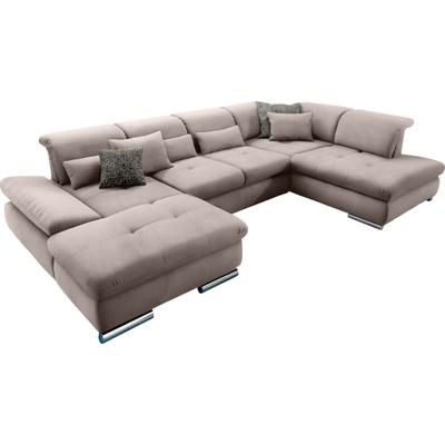 Wohnlandschaft "SO 4100 komfortable Federkernunterfederung, inkl. Kopfteilverstellung", grau (steelgrau 38), B:365cm H:80cm T:225cm, SET ONE BY MUSTERRING, Sofas, wahlweise Bettfunktion und Sitztiefenverstellung, U-Form Image