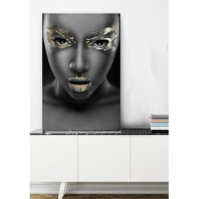 Acrylglasbild QUEENCE "Behdeti", gold (farbe bild(er): schwarz, goldfarben), B:100cm H:150cm, Bilder, von Hand eingearbeitete Blattgold Applikationen Image