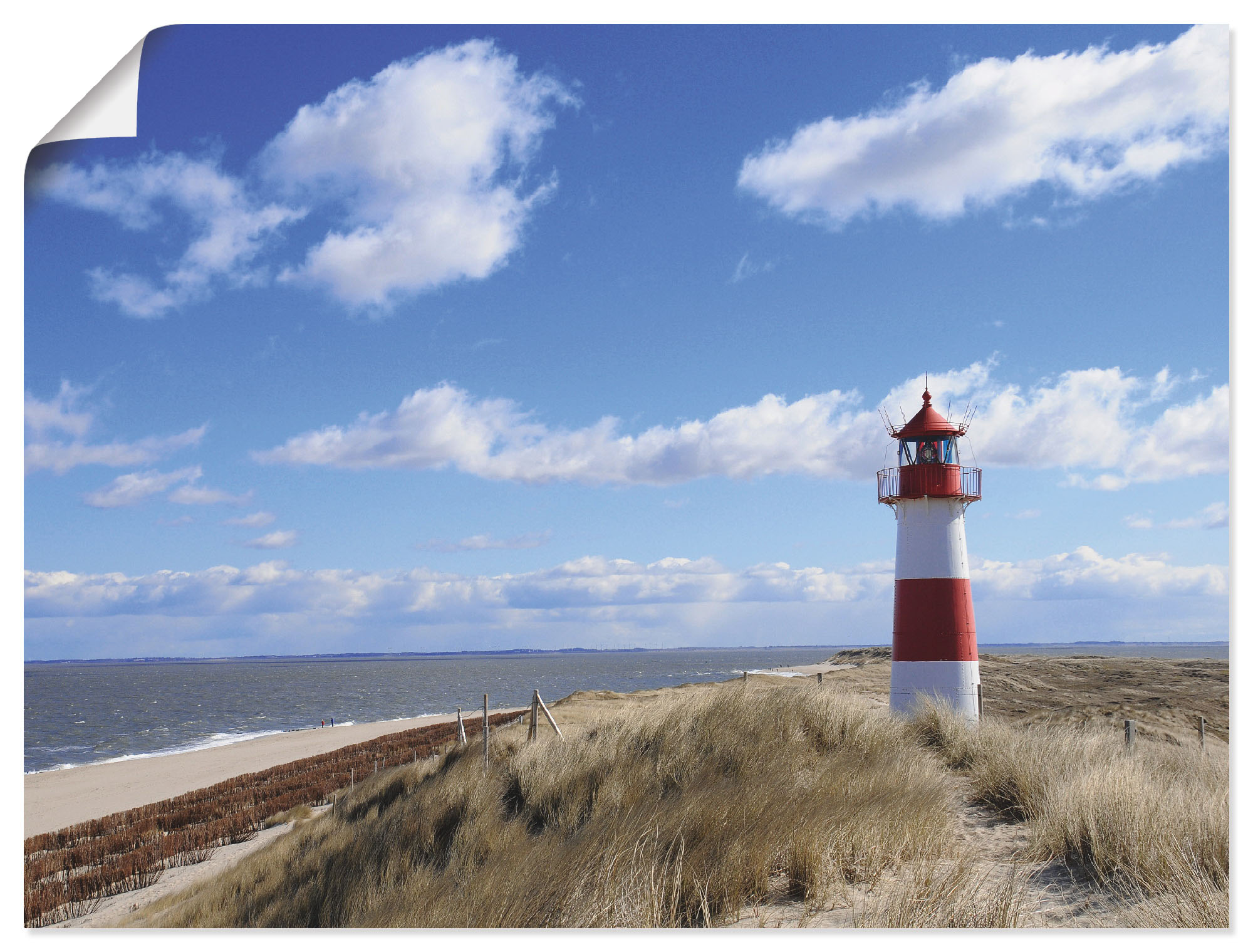 Leinwandbild ARTLAND "Leuchtturm Sylt", blau (farbe bild(er): blau2), B:60cm H:45cm T:0,1cm, Papier, Bilder, auf Keilrahmen gespannt Image