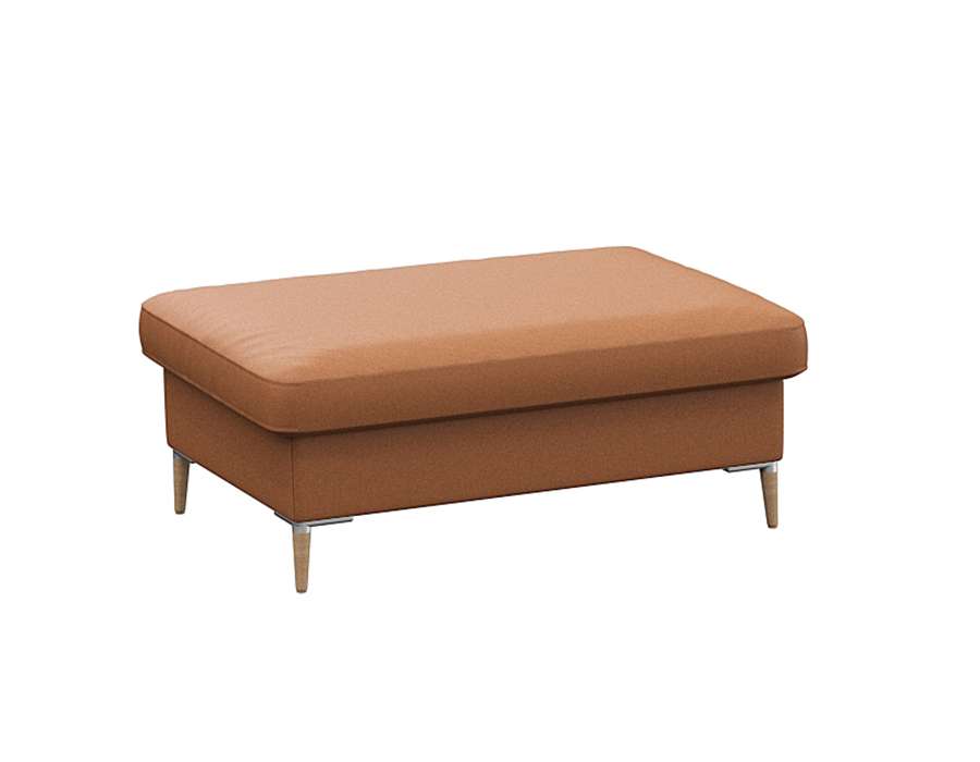 Pouf FLEXLUX "Fiore", braun (modern cogna), B:97cm H:34cm T:66cm, Aluminium, Holz teilmassiv, Poufs, Pouf, Kaltschaum, Füße Alu+ Eiche