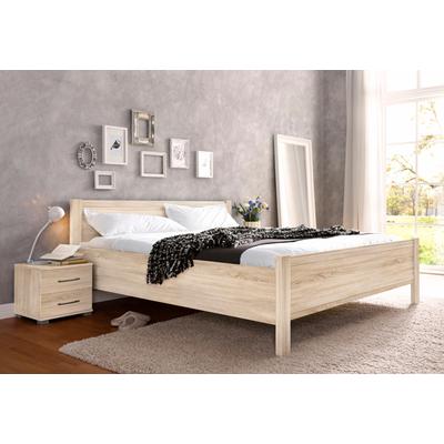 Bett PRIESS "Husum Schlafzimmer Jugendzimmer Rahmenbett", braun (struktureichefarben hell), B:150cm H:85cm L:208cm, Betten, Bettgestell Jugendbett, mit Komforthöhe verschiedene Ausführungen hochwertige Premium Qualität