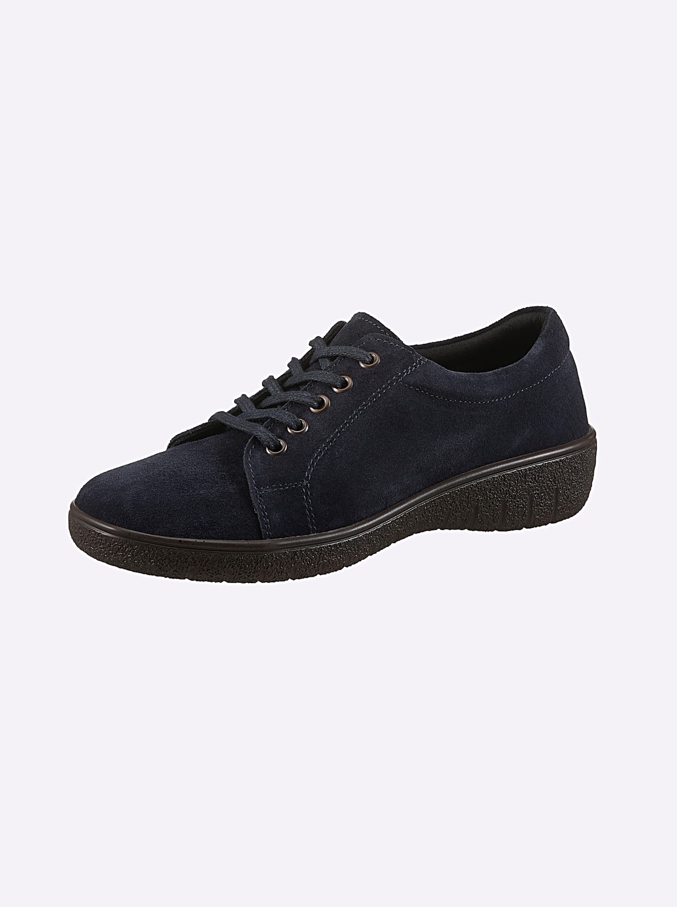 Schnürschuh CASUAL LOOKS, Damen, Gr. 42, blau (marine), Veloursleder, Schuhe Schnürschuh