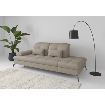 Recamiere SIT & MORE "Amica, inkl. Sitztiefenverstellung und Armteilverstellung", grau (taupe), B:231cm H:90cm T:122cm, 95% Polyester, 5% Polyamid, Sofas, wahlweise mit Kopfteilverstellung und Stauraum Image
