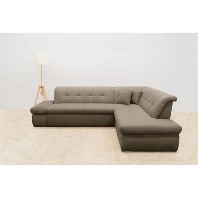 Ecksofa DOMO COLLECTION "Moric L-Form", braun (schlamm), B:273cm H:80cm T:216cm, 100% Polyester, Sofas, wahlweise mit Bettfunktion und Armlehnenverstellung, auch in Cord Image