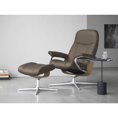 Relaxsessel STRESSLESS "Consul", braun (mole batick), B:91cm H:102cm T:79cm, Leder BATICK: BATICK ist ein leicht korrigiertes, durchgefärbtes und genarbtes Möbelleder, bei dem die meisten Unebenheiten und Spuren in der Regel entfernt wurden.,... Image
