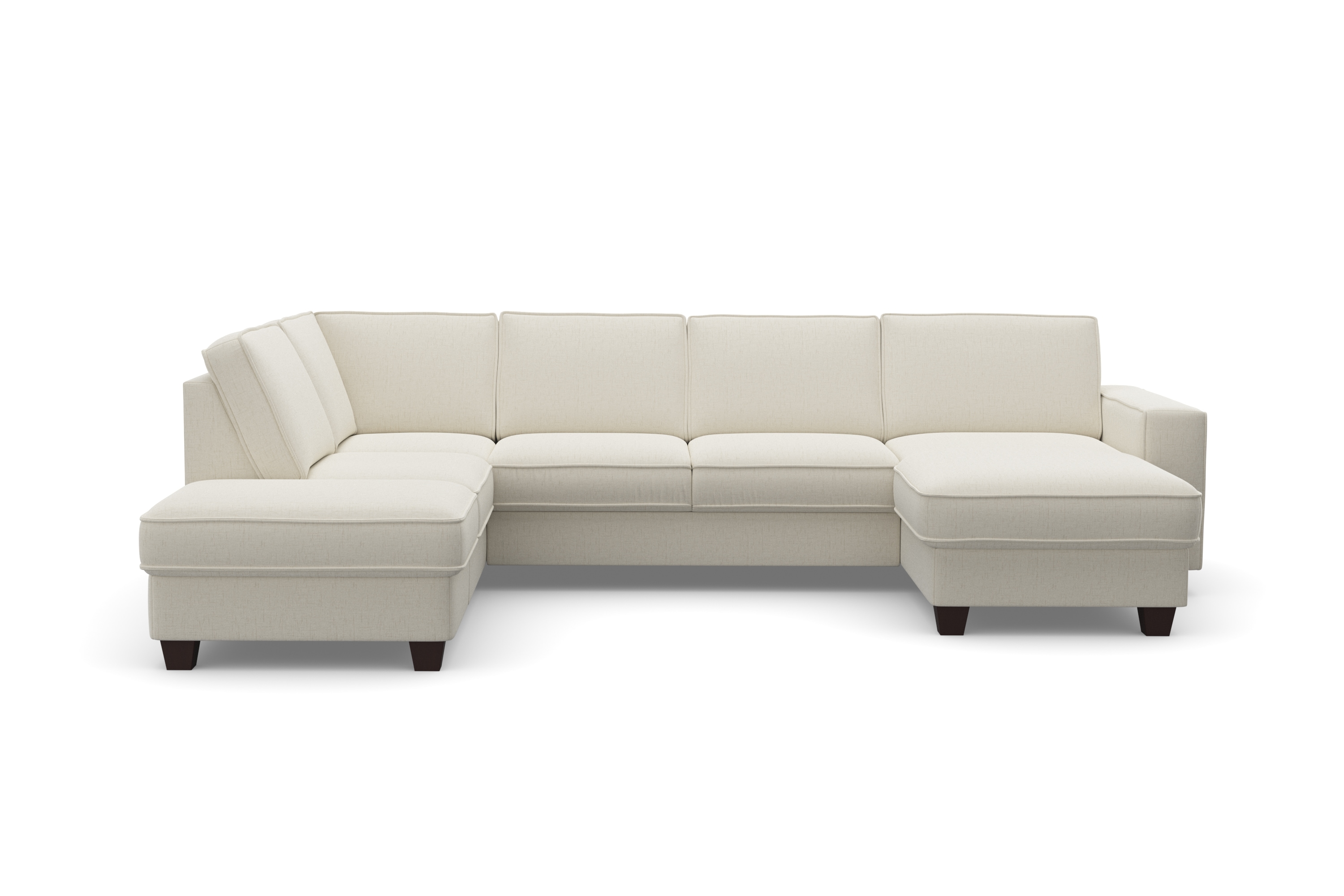 Wohnlandschaft HOME AFFAIRE "County U-Form", beige (natur), B:309cm H:81cm T:213cm, Luxus-Microfaser (100% Polyester);Struktur fein (100% Polyester);Luxus-Microfaser weich (9ß% Polyester, 10% Polyamid), Sofas, wahlweise Ottomane links oder rechts,... Image