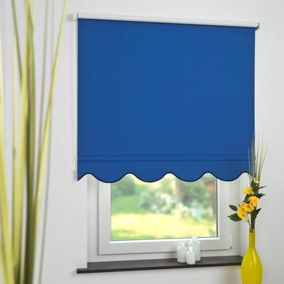 Seitenzugrollo LIEDECO Gr. 16, blau, B:212cm H:180cm, Polyester, Rollos, Volantrollo - Volant Klassik, Fixmaß Image