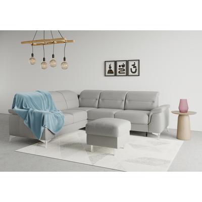 Ecksofa SIT & MORE "Sinatra L-Form", grau, B:251cm H:85cm T:231cm, 100% Polyester, Sofas, optional mit Kopfteilverstellung und Armteilfunktion Image