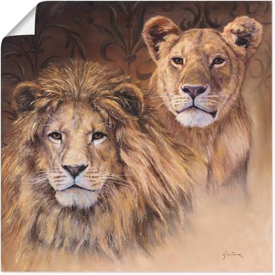 Wandbild ARTLAND "Löwen", braun (farbe bild(er): braun), B:40cm H:40cm, Bilder, als Alubild, Outdoorbild, Leinwandbild, Poster, Wandaufkleber Image