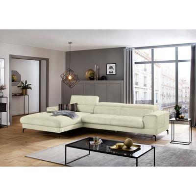 Ecksofa W.SCHILLIG "piedroo, Designsofa mit tollem Sitzkomfort, bequem, L-Form", beige (sahara s37), B:343cm H:70cm T:193cm, Stoff S37 (100% Polyester): Luxus-Microfaser in Lederoptik, Sofas, Kopfteilverstellung, wahlweise mit Sitztiefenverstellung,... Image