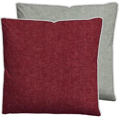 Kissenbezug BIBERNA Gr. 1, rot (dunkelrot, grau), B:80cm L:80cm, Baumwolle, 100% Baumwolle, Kissenbezüge Image