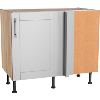Eckunterschrank KOCHSTATION "KS-Ahus", grau (hellgrau matt, wildeiche nachbildung), B:100cm H:87cm T:58,4cm, Schränke, Küchenunterschrank, Breite 100 x 65 cm Image