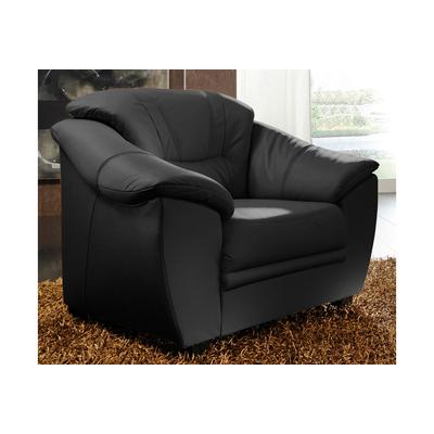 Sessel SIT & MORE "Savona", schwarz, B:103cm H:90cm T:90cm, NaturLEDER: Bitte beachten Sie, dass Lederbezüge mehr Nähte aufweisen als Stoffbezüge., SOFTLUX-Kunstleder, NaturLEDER (echtes Rindsleder in Sitz und Rücken, Korpus in farblich passendem... Image