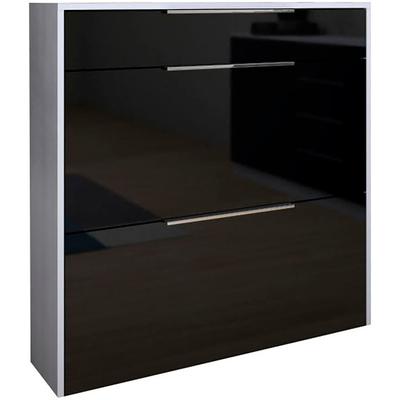 Schuhschrank BORCHARDT MÖBEL "Olivia", weiß matt, schwarz hg, B:89cm H:88cm T:24cm, Schränke, Wandmontage, stehende Montage & Glasböden unter Mehr aus der Serie Image