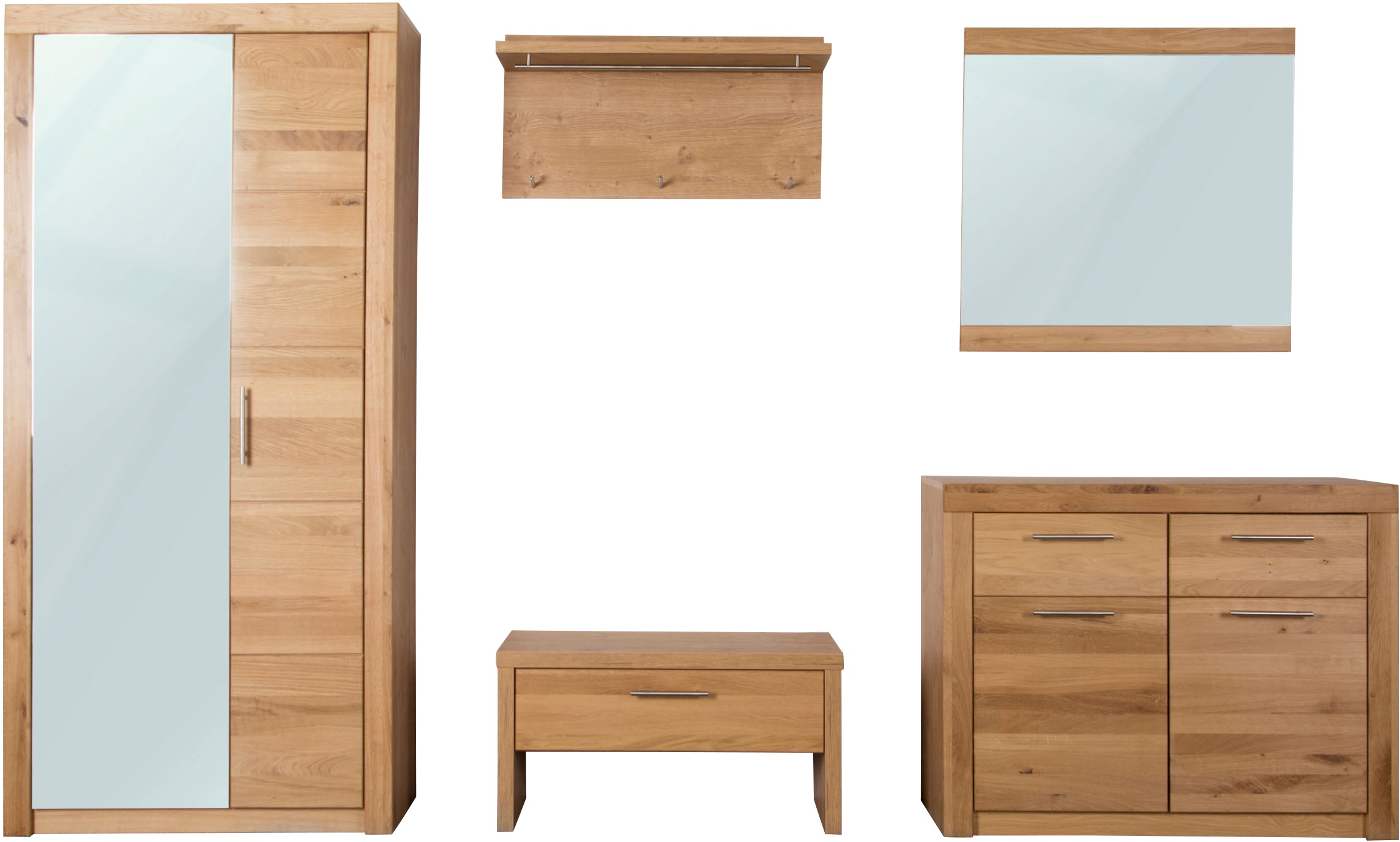 Garderoben-Set VOGL MÖBELFABRIK "Toronto", braun (wildeiche), Kastenmöbel-Sets