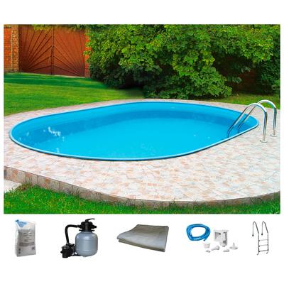 Ovalpool MY POOL BWT "PREMIUM", blau (weiß, hellblau), B:300cm H:135cm L:700cm, Schwimmbecken, Höhe 135 cm, in verschiedenen Größen Image
