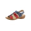 Sandale, Damen, Gr. 41, blau (blau, rot), Glattleder, sportlich, Schuhe