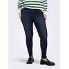 Skinny-fit-Jeans ONLY CARMAKOMA "CARTHUNDER LIFE P UP REG SK DNM BJ367", Damen, Gr. 48, Länge 32, blau (dunkelblau denim), Denim/Jeans, Obermaterial: 53% Viskose, 29% Baumwolle, 17% Polyester, 1% Elasthan, unifarben, modisch, skinny fit, Jeans
