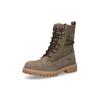 Schnürstiefel DOCKERS BY GERLI, Damen, Gr. 42, grün (khaki), Nubukleder, Schuhe, Boots, Casual Boots mit modischen Schnürsenkeln