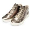 Sneakerboots ARA "ROM", Damen, Gr. 2,5, beige, Glattleder, Veloursleder, casual, Schuhe, High Top Sneaker, Schnürboots in bequemer Schuhweite G (= weit)