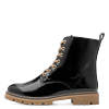 Schnürboots MARCO TOZZI, Damen, Gr. 42, schwarz, Lederimitat, glänzend, modisch, Schuhe, Blockabsatz, Schnürstiefelette in glänzender Optik