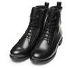 Schnürboots ARA "LIVERPOOL", Damen, Gr. 4,5 (37,5), schwarz, Glattleder, unifarben, casual, Schuhe, Kurzstiefel, Biker Boots in Bequemweite G (= weit)
