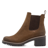 Chelseaboots MARCO TOZZI, Damen, Gr. 40, braun (dunkelbraun), Nubuklederimitat, Elastischer Einsatz, unifarben mit Farbeinsatz, klassisch, Schuhe, Blockabsatz, Stiefelette in veganer Verarbeitung