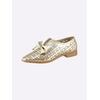 Slipper HEINE, Damen, Gr. 39, gold (goldfarben), Leder, Glattleder, modisch, Schuhe