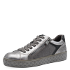 Plateausneaker MARCO TOZZI, Damen, Gr. 41, silber (altsilberfarben), Lederimitat, Antik-Look, metallic, sportlich, Schuhe, Freizeitschuh, Halbschuh, Schnürschuh mit Prägungen im Plateau