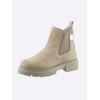 Stiefelette HEINE, Damen, Gr. 39, beige, Leder, Veloursleder, modisch, Schuhe