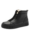 Sneaker MARCO TOZZI, Damen, Gr. 41, schwarz, Lederimitat, unifarben, modisch, Schuhe, Plateau, Boots, High Top-Sneaker mit elastischem Schnürsenkeln