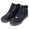 Sneakerboots ARA "ROM", Damen, Gr. 2,5, blau (nachtblau), Lackleder, Glattleder, Veloursleder, unifarben, sportlich, Schuhe, Hightop Sneaker, Schnürboots in Bequemweite G (= weit)