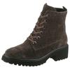 Schnürstiefelette WALDLÄUFER "H-LUISE", Damen, Gr. 7 (40,5), grün (khaki), Veloursleder, kariert, klassisch, Schuhe, Schnürboots, Profilsohle, Blockabsatz, in Komfortweite H (= sehr weit)