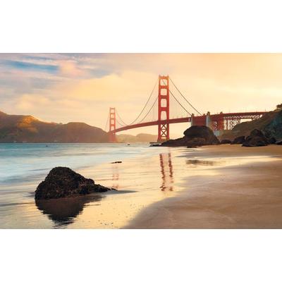 Vliestapete KOMAR "Digitaldruck Vlies - Golden Gate - Größe 400 x 250 cm", grau, B:400m L:250m, Vlies, Tapeten, Wohnzimmer, Schlafzimmer Image