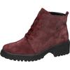 Schnürboots WALDLÄUFER "H-LUISE", Damen, Gr. 6 (39), rot (bordeaux), Veloursleder, unifarben, elegant, Schuhe, Stiefelette, Blockabsatz, in bequemer Schuhweite G (= weit)