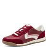 Sneaker TAMARIS, Damen, Gr. 38, rot, Textil, Leder, Lederimitat, unifarben mit Farbeinsätzen, sportlich, Schuhe, Freizeitschuh, Halbschuh, Schnürschuh, weich gepolsterter Schaftrand