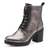 Schnürstiefelette MARCO TOZZI, Damen, Gr. 41, silber (altsilberfarben), Lederimitat, metallic, modisch, Schuhe, Blockabsatz, Stiefelette, Schnürboots in veganer Verarbeitung