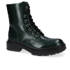 Schnürboots DOCKERS BY GERLI, Damen, Gr. 40, schwarz (dunkelgrün, schwarz), Lacklederimitat, modisch, Schuhe, Biker Boots mit Reißverschluss
