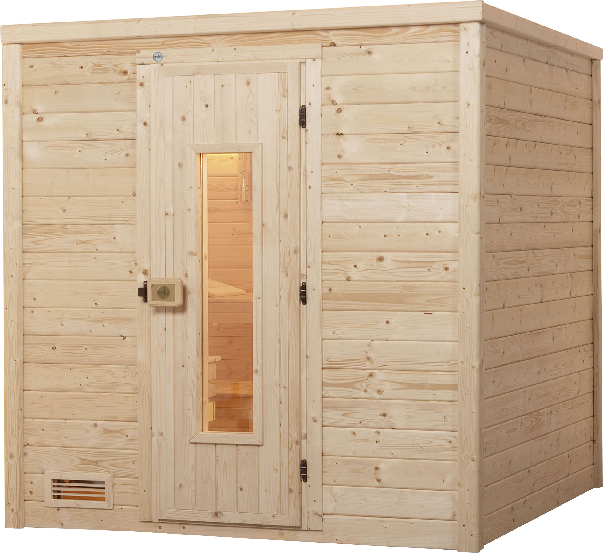 Sauna WEKA "Bergen", beige (natur), Saunaofen, externe Steuerung, 7,5 kW, Saunen, 7,5 kW-Ofen mit digitaler Steuerung Image