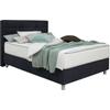 Boxspringbett ALINA "Jonna", grau (anthrazitgrau tbs 49), B:108cm L:209cm, Chenille TBS (100% Polyester), Komplettbetten, Boxspringbett, inklusive Matratze, in verschiedenen Größen und Härtegraden