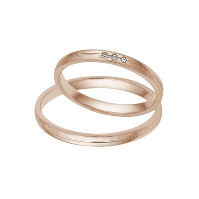 Trauring FIRETTI "Schmuck Geschenk Gold 375 Hochzeit Ehering "LIEBE" Gr. 62, rosa (roségoldfarben), Fingerringe, 62, ohne Brillanten, Roségold 375, 2,5mm, Rosu00e9gold 375, Made in Germany, wahlweise mit oder ohne Brillanten Image