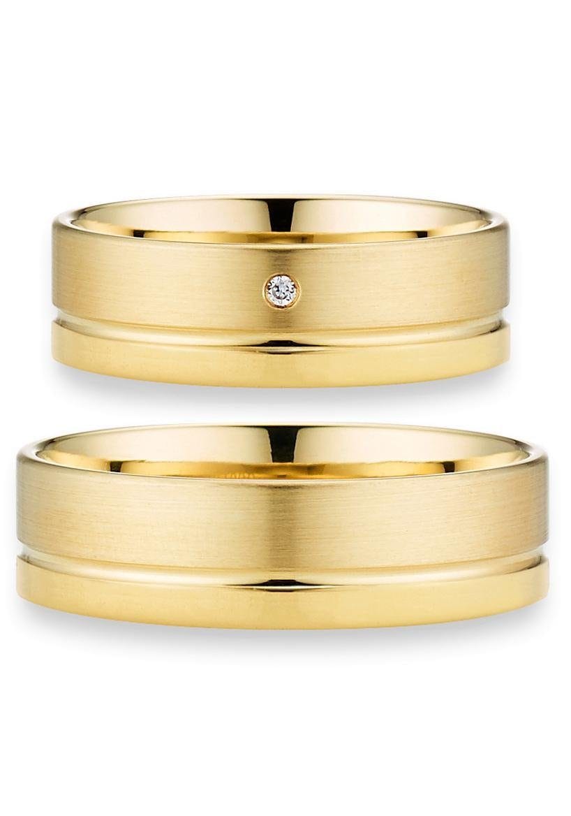 Trauring PHÖNIX "Schmuck Geschenk Gold 333 Trauring Ehering LIEBE versch. Varianten" Gr. 67, gold (gelbgoldfarben), Fingerringe, 67, ohne Brillant, Gelbgold 333, 6mm, Made in Germany, wahlweise mit oder ohne Brillant Image