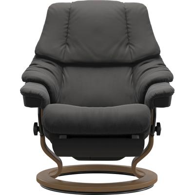 Relaxsessel STRESSLESS "Reno", grau (rock paloma), B:79cm H:98cm T:78cm, Leder BATICK: BATICK ist ein leicht korrigiertes, durchgefärbtes und genarbtes Möbelleder, bei dem die meisten Unebenheiten und Spuren in der Regel entfernt wurden., Leder... Image
