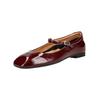 Riemchenballerina PAVEMENT "Pavement Ballerinas Leder", Damen, Gr. 39, rot (bordeaux), Leder, casual, Schuhe