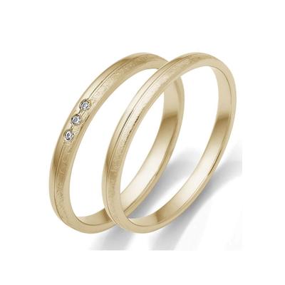 Trauring FIRETTI "Schmuck Geschenk Gold 375 Hochzeit Ehering "LIEBE" Gr. 72, gold (gelbgoldfarben), Fingerringe, 72, ohne Brillanten, Gelbgold 375, 2,5mm, Made in Germany, wahlweise mit oder ohne Brillanten Image