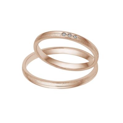 Trauring FIRETTI "Schmuck Geschenk Gold 375 Hochzeit Ehering "LIEBE" Gr. 70, rosa (roségoldfarben), Fingerringe, 70, ohne Brillanten, Roségold 585, 2,5mm, Rosu00e9gold 585, Made in Germany, wahlweise mit oder ohne Brillanten Image