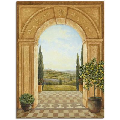 Wandbild ARTLAND "Ausblick mit Zitronenbaum", braun (farbe bild(er): braun), B:60cm H:80cm T:1,8cm, Canvas, Leinwand, Bilder, als Leinwandbild, Poster, Wandaufkleber in verschied. Größen Image