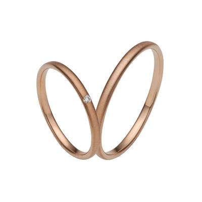 Trauring FIRETTI "Schmuck Geschenk Gold 375 Hochzeit Ehering "LIEBE" Gr. 60, rosa (roségoldfarben), Fingerringe, 60, ohne Brillant, Roségold 585, 2,0mm, Rosu00e9gold 585, Made in Germany, wahlweise mit oder ohne Brillant Image